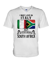 LIVE IN ITALY BEGAN IN SOUTH AFRICA V-Neck T-Shirt tile