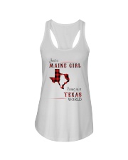 MAINE GIRL LIVING IN TEXAS WORLD Ladies Flowy Tank tile