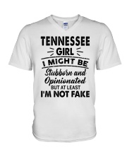 Tennessee Girl At Least I'm Not Fake V-Neck T-Shirt tile