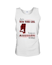 NEW YORK GIRL LIVING IN MISSISSIPPI WORLD Unisex Tank thumbnail