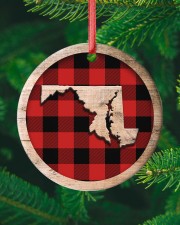 Maryland Map Plaid Pattern Circle ornament - single (porcelain) custom-circle-ornament-single-porcelain-lifestyle-10