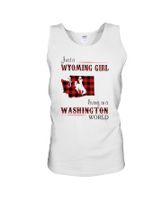 WYOMING GIRL LIVING IN WASHINGTON WORLD Unisex Tank thumbnail