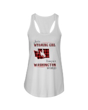 WYOMING GIRL LIVING IN WASHINGTON WORLD Ladies Flowy Tank thumbnail