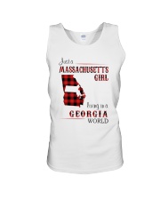 MASSACHUSETTS GIRL LIVING IN GEORGIA WORLD Unisex Tank thumbnail