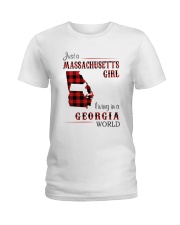 MASSACHUSETTS GIRL LIVING IN GEORGIA WORLD Ladies T-Shirt thumbnail
