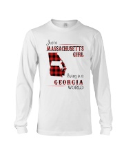 MASSACHUSETTS GIRL LIVING IN GEORGIA WORLD Long Sleeve Tee thumbnail