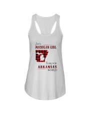 MICHIGAN GIRL LIVING IN ARKANSAS WORLD Ladies Flowy Tank thumbnail