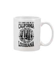 LIVE IN CALIFORNIA HEART AND SOUL IN LOUISIANA Mug tile