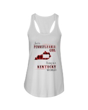 PENNSYLVANIA GIRL LIVING IN KENTUCKY WORLD Ladies Flowy Tank thumbnail