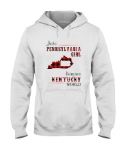 PENNSYLVANIA GIRL LIVING IN KENTUCKY WORLD Hooded Sweatshirt thumbnail