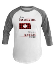 CANADIAN GIRL LIVING IN KANSAS WORLD Baseball Tee thumbnail