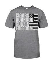 Cigars bourbon guns freedom Classic T-Shirt front
