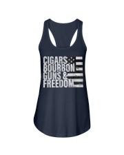 Cigars bourbon guns freedom Ladies Flowy Tank tile