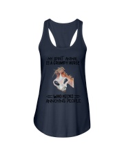 My spirit animal is a grumpy horse Ladies Flowy Tank tile