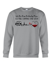Ich Bin Eine Einfache Frau Ich Mag Camping UndWein Crewneck Sweatshirt tile