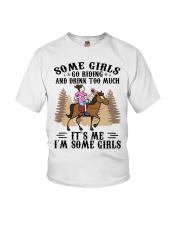 Some girls go riding and drink too much Youth T-Shirt tile