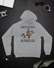 Du hörst nicht auf zu reiten wenn du alt wirst Hooded Sweatshirt lifestyle-unisex-hoodie-front-9
