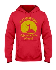 Can't work to day my arm is in a cast Hooded Sweatshirt tile