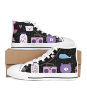 All over lovely cat fish radio design Men's High Top White Shoes thumbnail