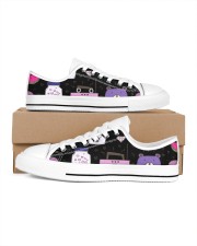 All over lovely cat fish radio design Men's Low Top White Shoes thumbnail