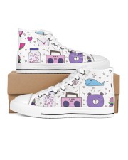 All over lovely cat fish radio design Women's High Top White Shoes thumbnail