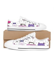 All over lovely cat fish radio design Women's Low Top White Shoes thumbnail