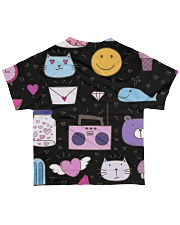 All over lovely cat fish radio design All-over T-Shirt back