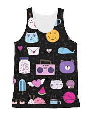 All over lovely cat fish radio design All-over Unisex Tank thumbnail