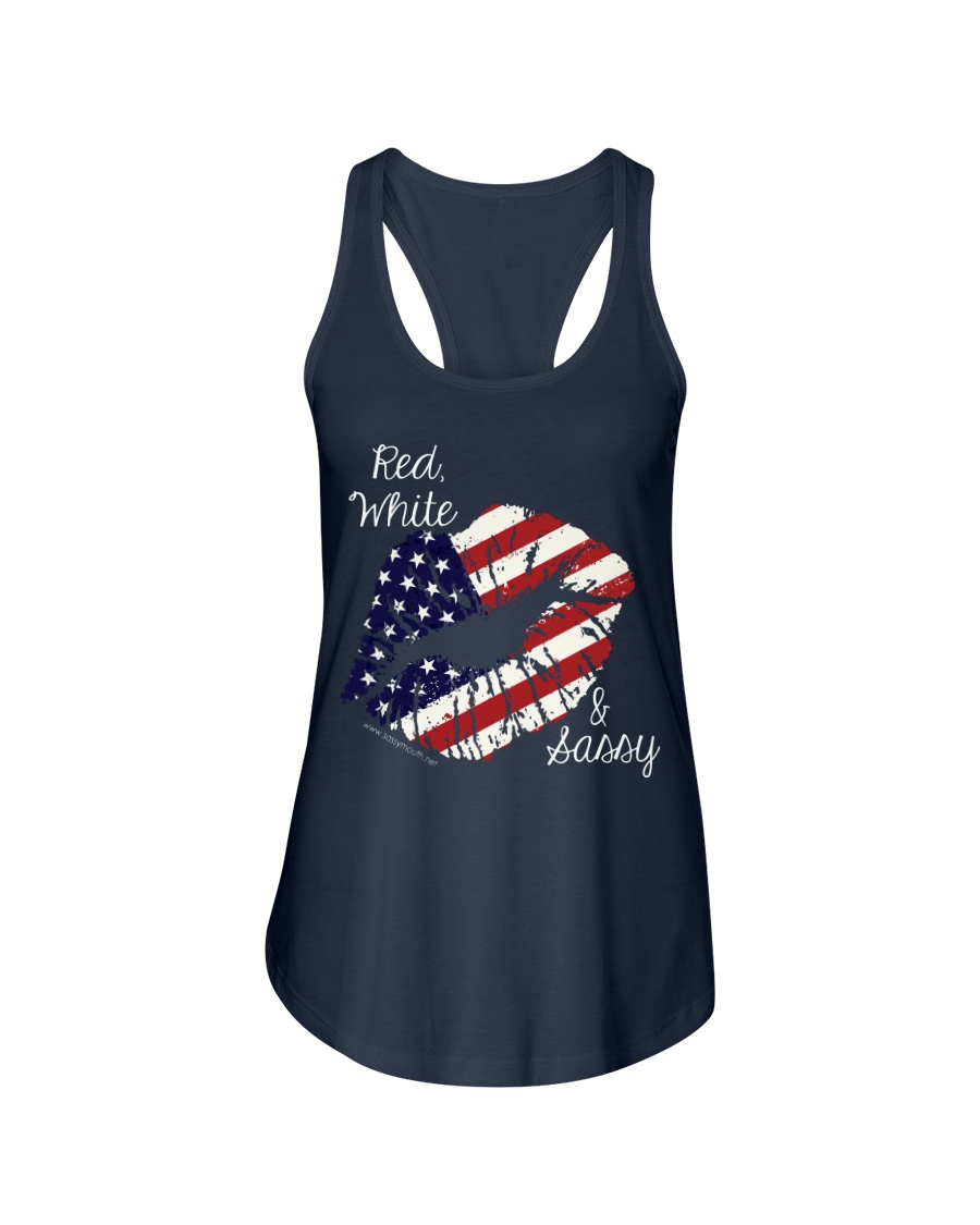 Red White and Sassy Patriotic Tee Ladies Flowy Tank
