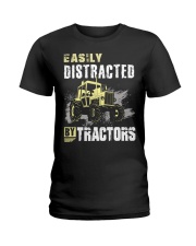 Easily Distracted By Tractors Ladies T-Shirt thumbnail