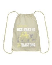 Easily Distracted By Tractors Drawstring Bag thumbnail