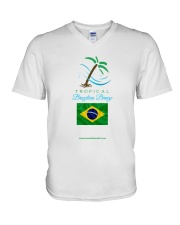 Tropical Brazilian Breeze Flag 2 V-Neck T-Shirt tile