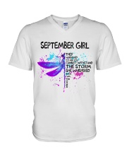 T-Shirt September Girl V-Neck T-Shirt tile