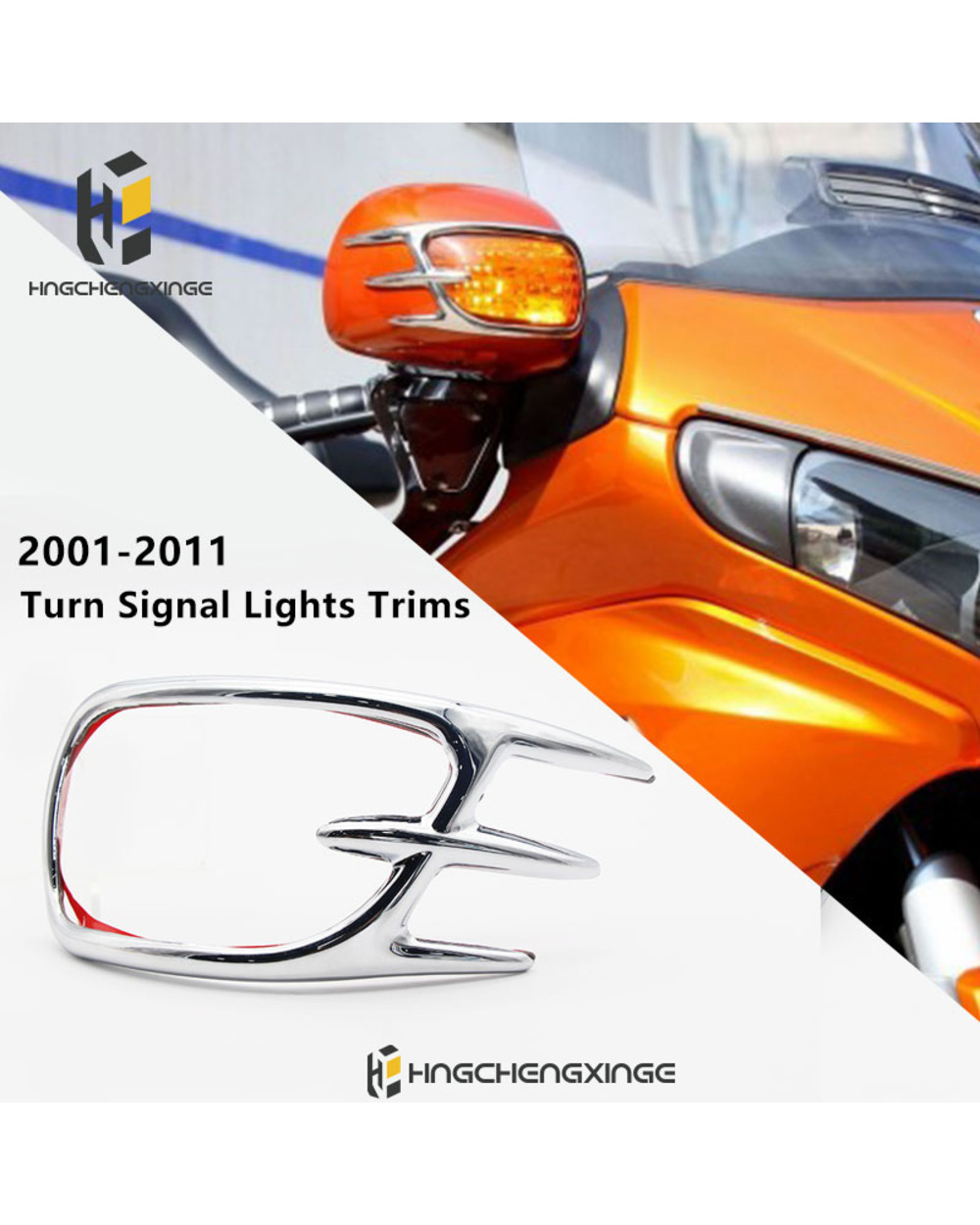 GL 1800 Chrome Front Turn Signal Light Trim Indicator Edge Accent Cover Case Decal For GL1800 2001 2011 template