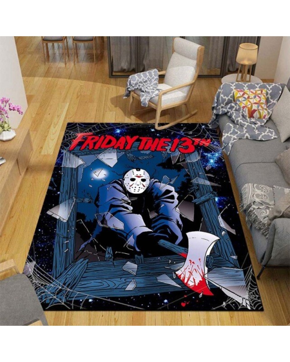 Halloween Horror Movies Character Huanted House Area Rug Livingroom Decor Floor Mat Carpet Rugs for Living Room template