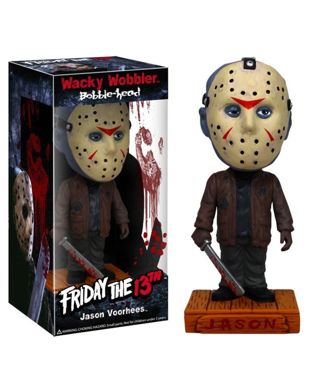 8cm Original box Friday the 13th Jason Wacky Wobbler Bobble Head PVC Action Figure Collection Toy Doll model kids gift template