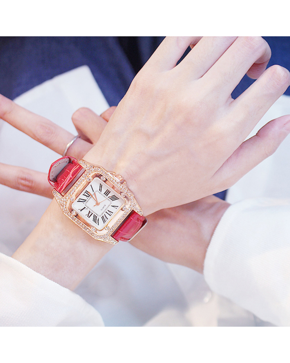 Women Diamond Watch Starry Square Dial Bracelet Watches template
