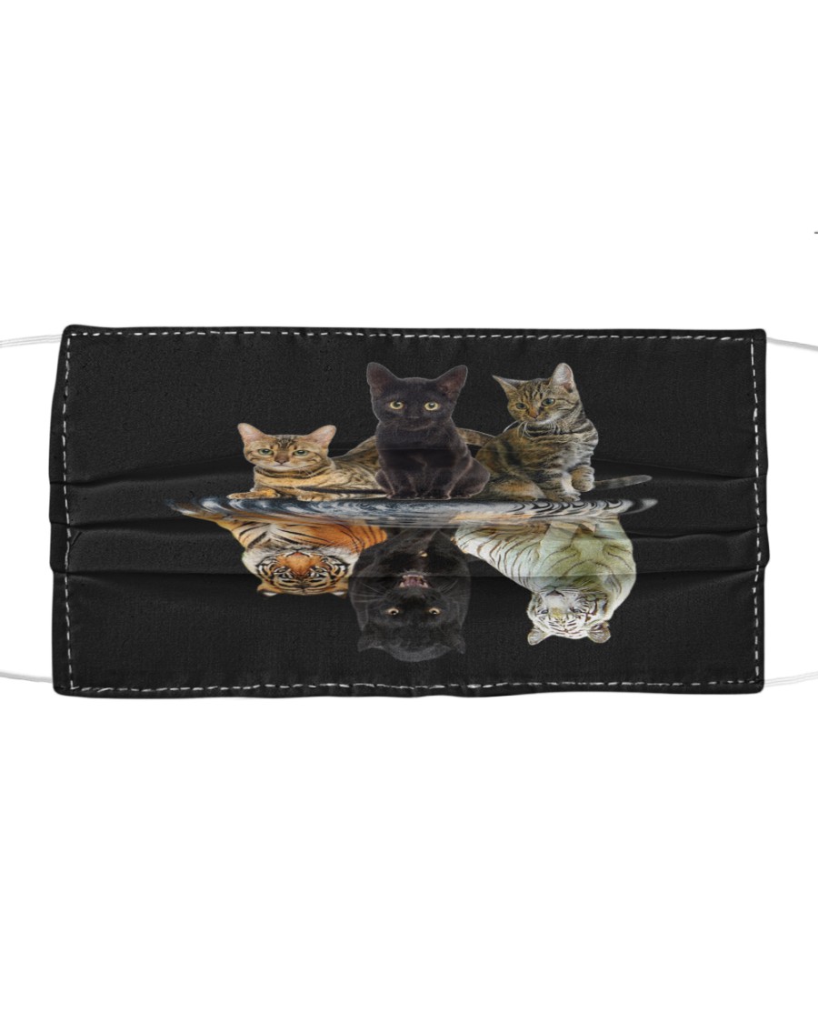 Cats Reflection Gift Friend Cat Lovers Cut Tiger Cloth face mask