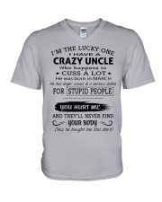 I HAVE A CRAZY UNCLE-MARCH V-Neck T-Shirt thumbnail