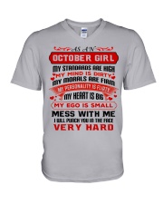 MY MIND IS DIRTY October V-Neck T-Shirt tile