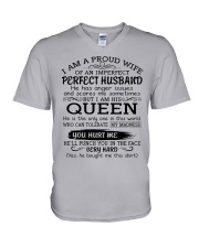 I AM A PROUD WIFE OF AN IMPERFECT PERFECT HUSBAND V-Neck T-Shirt thumbnail