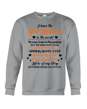 I HAVE BEST HUSBAND IN THE WORLD NOVEMBER Crewneck Sweatshirt thumbnail