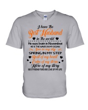 I HAVE BEST HUSBAND IN THE WORLD NOVEMBER V-Neck T-Shirt thumbnail