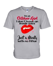 I DON'T HAVE AN INSIDE VOICE OCTOBER V-Neck T-Shirt thumbnail