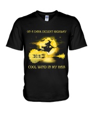 ON A DARK DESERT HIGHWAY V-Neck T-Shirt tile