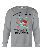 Lady Born in November Loves Crocheting Crochet 2 Crewneck Sweatshirt tile