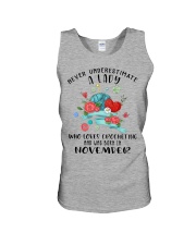 Lady Born in November Loves Crocheting Crochet 2 Unisex Tank tile
