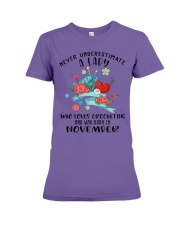 Lady Born in November Loves Crocheting Crochet 2 Premium Fit Ladies Tee tile