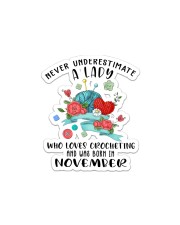Lady Born in November Loves Crocheting Crochet 2 Sticker tile