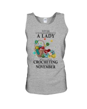 Lady Born in November Loves Crocheting Crochet Unisex Tank tile